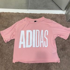 Adidas women pink crop tee